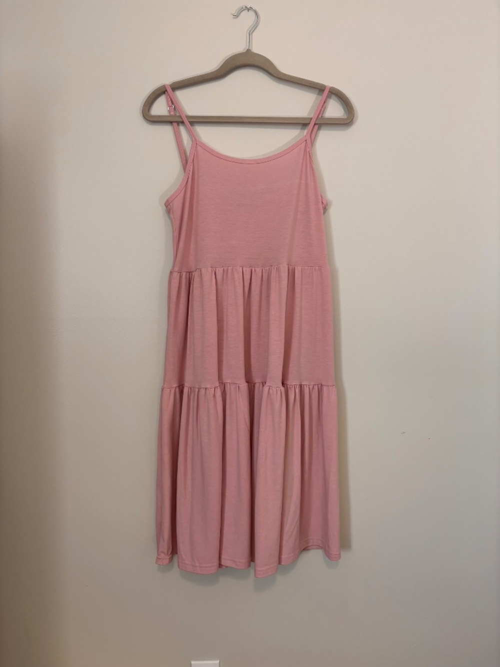 Pink tiered summer ruffled dress